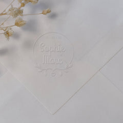 Sello en seco boda minimalista