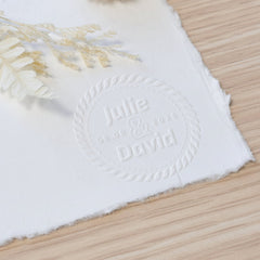 Sello en seco boda vintage
