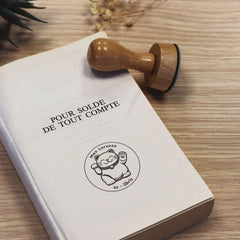 Sello ex libris gato de la suerte