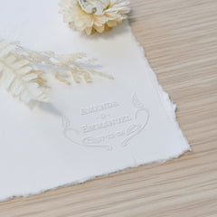Sello en seco Boda ornamento vegetal