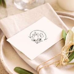 Sello de boda iniciales y fecha