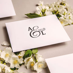 Sello de boda iniciales y fecha