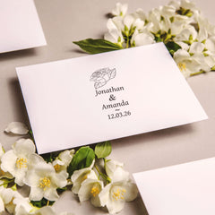 Sello boda rosa grande