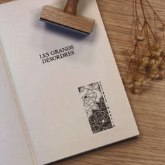 Sello ex libris floral