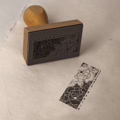 Sello ex libris floral