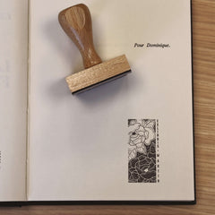 Sello ex libris floral