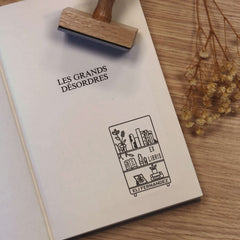 Sello ex libris estantería bien llena