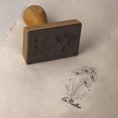 Sello ex libris 5 flores