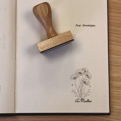 Sello ex libris 5 flores