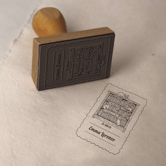 Sello ex libris gatos de biblioteca