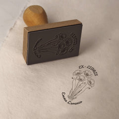 Sello ex libris 4 flores