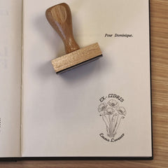 Sello ex libris 4 flores