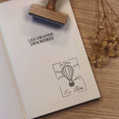 Sello ex libris globo aerostático