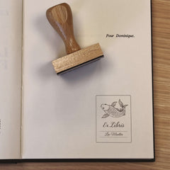 Sello ex libris carpa koi