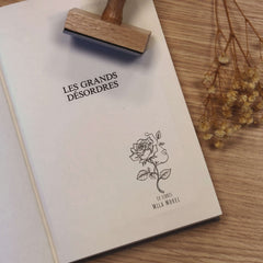 Sello ex libris rosa detallada