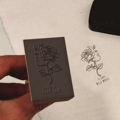 Sello ex libris rosa detallada