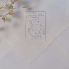Ex libris gato enmarcado