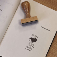 Sello ex libris japonesa de perfil
