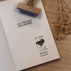 Sello ex libris japonesa de perfil