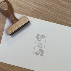 Sello ex libris rosas de ornamento