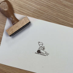 Sello ex libris lectora en puf