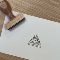 Sello ex libris libros pastel