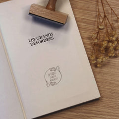 Sello ex libris adornos círculo de rosas