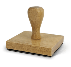 Sello de madera cuadrado 8x8 cm